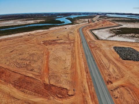 The causeway at Lumsden Point has been completed.