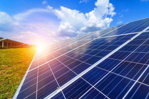 Solar panels stock image