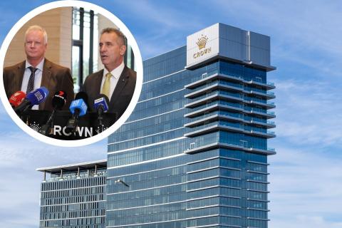 GWC Chair Gary Dreibergs and Racing and Gaming Minister Paul Papalia. Photo: Sam Jones.