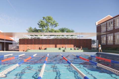 A render of the new pool at Wesley College's aquatic centre. Image: TRCB via DAP documents