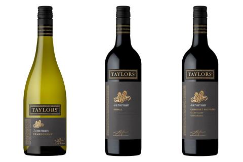 L-R: Taylors Jaraman chardonnay 2024, Jaraman shiraz 2023, cabernet sauvignon 2022.