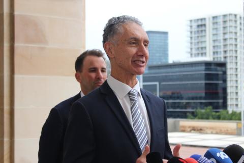 Minister for Commerce Tony Buti announcing plans for new building laws and a review into current building contract legislation