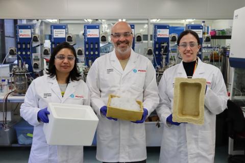 Dr Sakshi Tiwari (left), Gary Cass (centre), Dr Annachiara Codello (right). Photo: BIH.