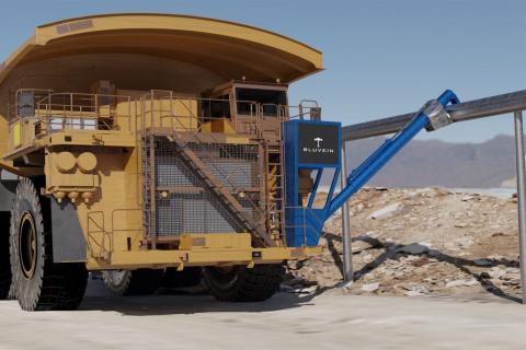 An artistic render depicting BluVein's 'hammer and rail' system. Photo: BluVein