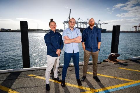 Greenroom cofounders Harry Hubbert (left), Zac Pullen and James Keane.