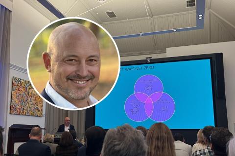 Jason McFarlane (inset) at the GreenTech Hub launch.