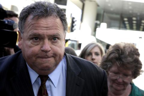 Norm Marlborough and wife Ros (far right) outside the District Court in Perth, Thursday, Oct. 22, 2009. Photo: BOHDAN WARCHOMIJ/AAP Image
