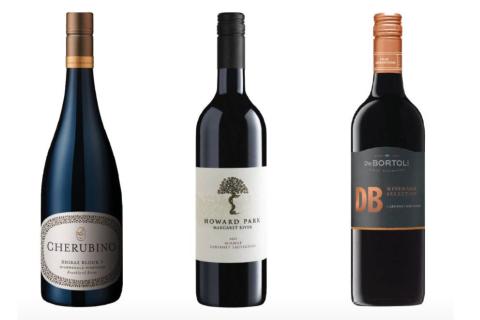 L-R: Cherubino Ovale Block 7 shiraz 2023, Howard Park Miamup cabernet sauvignon 2023, De Bortoli DB Winemaker Selection cabernet 2024