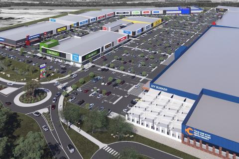 A render of the HomeHQ large retail format project in Bovell. Image: Urbis via DPLH documents