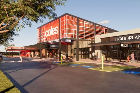A render of the proposed Coles centre in Hilbert. Image: Hodge Collard Preston