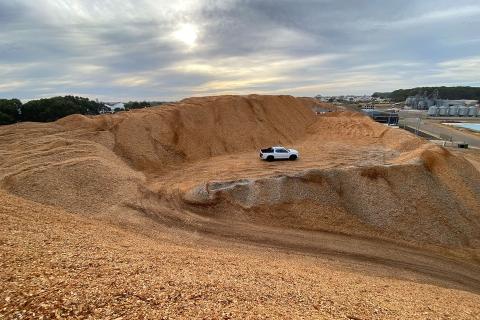 Renewable.bio's stockpile in Esperance. Photo: Renewable.bio