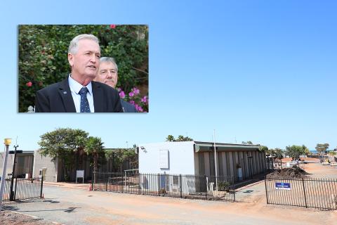 The old Port Hedland quarantine facility. INSET: Nationals leader Shane Love. Photos: Tom Zaunmayr