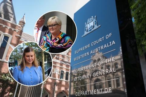 Brittany Higgins (inset, bottom left) has been ordered to pay most of Linda Reynolds' legal fees.