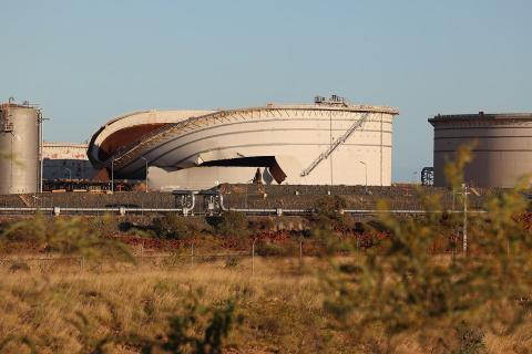 The condensate tank at Karratha Gas Plant. Photo: Tom Zaunmayr