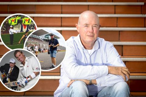 Marketer turned F1 influencer Kym Illman. Photo: Michael O'Brien. Inset pics: Messages on Hold. 