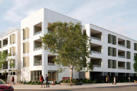 Bluerock Projects and Australian Residential Properties plans to bring build-to-rent apartments to Rockingham. Image: Rothelowman
