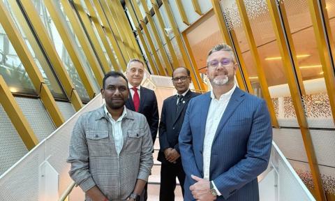 Members of the joint RMIT-Nexsen team (l-r): Dr Sanje Mahasivam, Mark Muzzin, Professor Vipul Bansal, Reece O'Connell.
