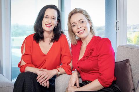 Yvette Manolas (left) and Leia Stewart have designed the platform to bene t landlords, property managers and tenants. Photo: Michael O’Brien