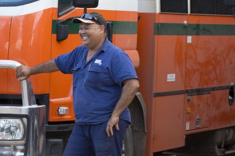 Azman Bin Omar is the joint owner of Fitzroy Crossing School Buses. Photo: Supplied