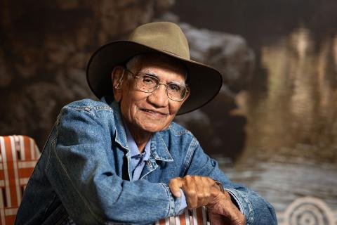 Sam Lovell at his exhibition in April. Photo: Michael O'Brien