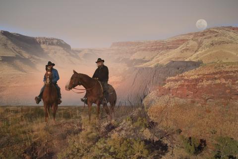 Trevor and Maitland Parker, and Wittenoom's asbestos tailings (composite image). Photos: Illuminate Films