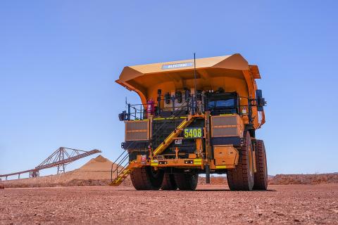 Caterpillar's battery-electric haul truck at Jimblebar mine. Photo: BHP