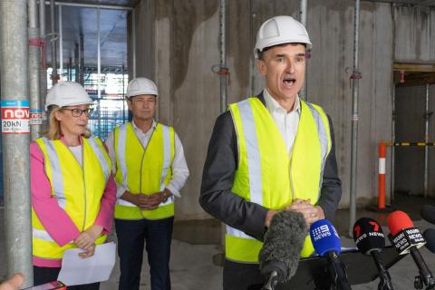 John Carey (front), pictured with Rita Saffioti and Roger Cook. Photo: Michael O’Brien