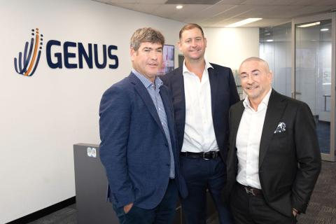 David Riches (left) with co-founder George Lloyd and chief operating officer David Fyfe. Photo: Michael O’Brien