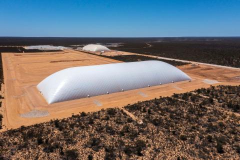 The new dome spans 95 metres by 250 metres and stands 30 metres tall. Photo: Supplied