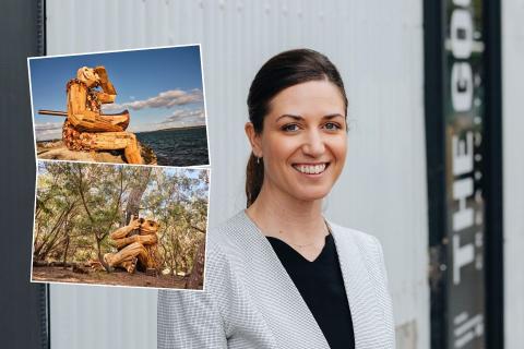 Main pic: FORM chief executive Tabitha McMullan. Inset: Giants of Mandurah. Photos: FORM.