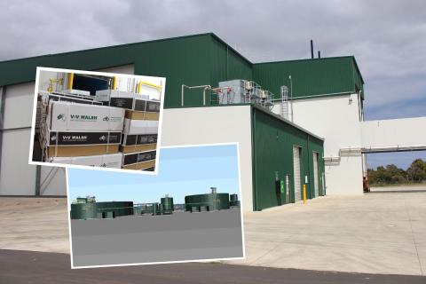 V&V Walsh plans to build a wastewater treatment plant (inset, below) next to its existing abattoir (background).