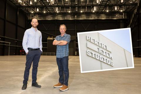 Tom Avison (left) and Howard Cearns. INSET: Perth Film Studios. Photos: Matt Jelonek