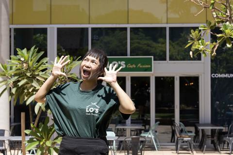 Ginger Lo is the boisterous face of her Karratha cafe. Photo: Tom Zaunmayr