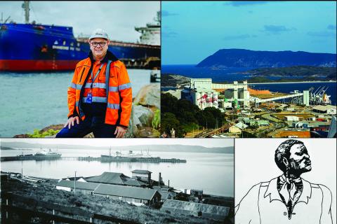 Keith Wilks, Albany Port, and a sketch of John 'Black Jack' Anderson. Photos: Southern Ports, Tom Zaunmayr, Albany Historical Collection