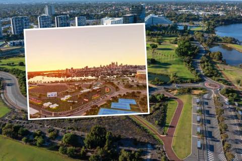 Renders of the Burswood street circuit. 