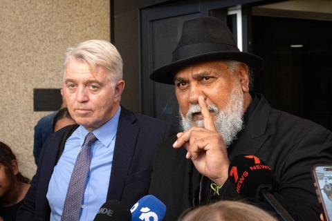 Yindjibarndi Nation chief executive Michael Woodley outside Federal Court. Photo: Michael O'Brien