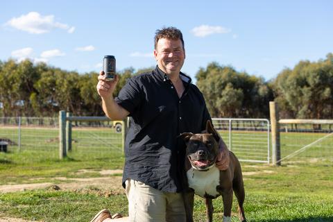 Andrew Peters and his dog, Ocker. Photo: Tom Zaunmayr