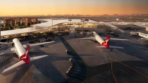 Perth airport mockup.