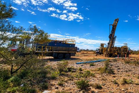 Great Southern Mining RC drill rig at Golden Boulder discovery Duketon project BNBWA