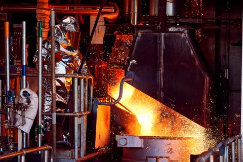Hot metal produced at Christmas Creek. Photo: Fortescue