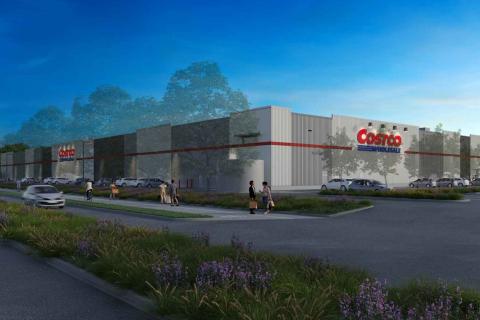 A render of the proposed Costco warehouse in Alkimos. Image: via DAP document