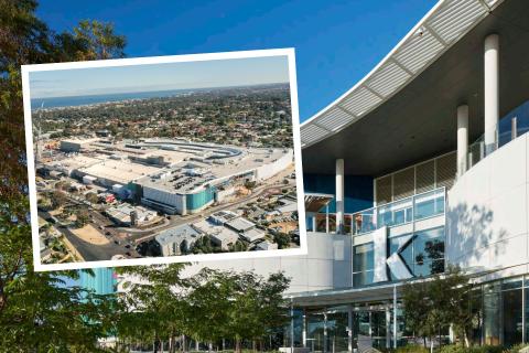 INSET: Construction of Karrinyup Shopping Centre. Photo: Attila Csaszar