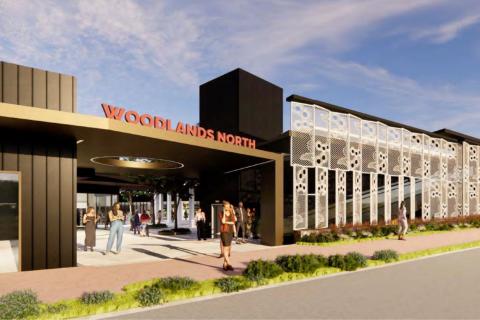 A render of the approved Woodlands North shopping centre. Image: Place Fabric via DAP document