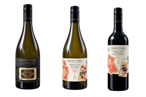 L-R: House of Cards' Ace High chardonnay; The Royals chardonnay; The Royals cabernet sauvignon