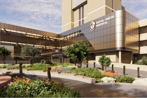 A render of the new emergency department at Royal Perth Hospital. Image: Silver Thomas Hanley