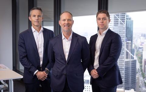Euroz Hartleys’ Ben Crossing (left), Andrew McKenzie and Tim Bunney. Photo: Michael O’Brien