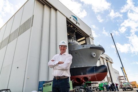 Austal chief executive Paddy Gregg at the company's Mobile, Alabama shipyard. Photo: Supplied.