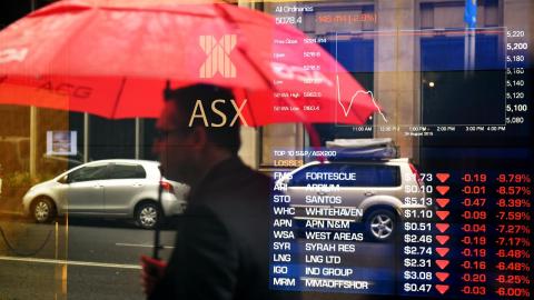An ASX electronic share board (file image)