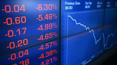 ASX indicator board showing losses