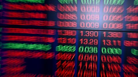 The indicator boards are seen at the Australian Securities Exchange